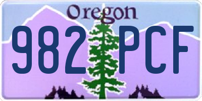 OR license plate 982PCF