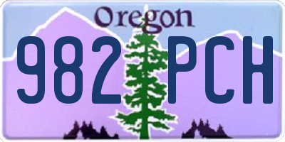 OR license plate 982PCH