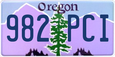 OR license plate 982PCI