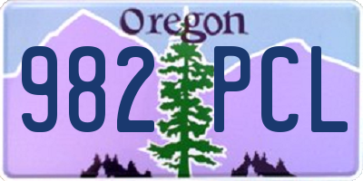 OR license plate 982PCL