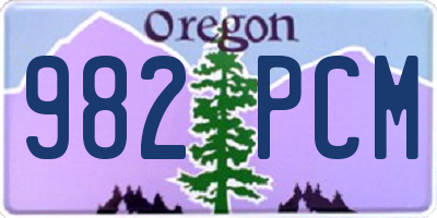 OR license plate 982PCM