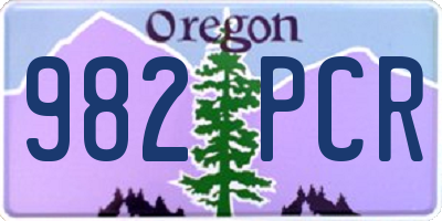 OR license plate 982PCR