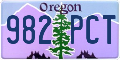 OR license plate 982PCT