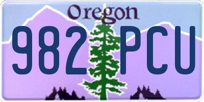 OR license plate 982PCU