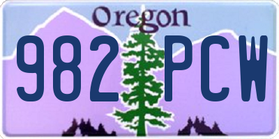 OR license plate 982PCW