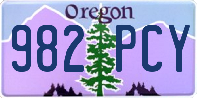 OR license plate 982PCY