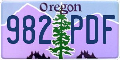 OR license plate 982PDF