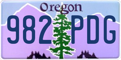 OR license plate 982PDG