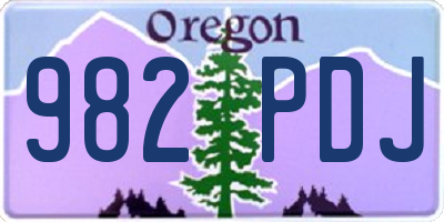 OR license plate 982PDJ