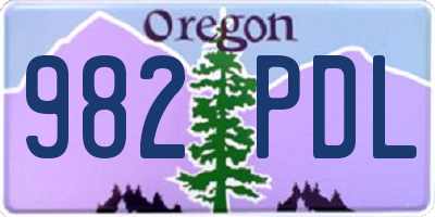 OR license plate 982PDL
