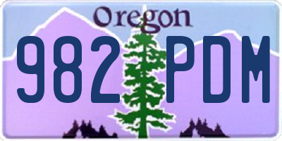 OR license plate 982PDM
