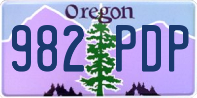 OR license plate 982PDP
