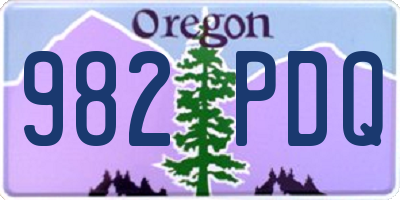 OR license plate 982PDQ
