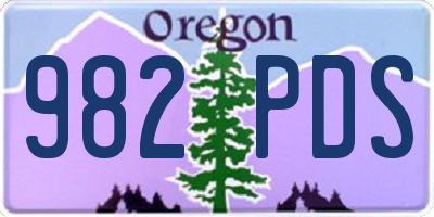 OR license plate 982PDS