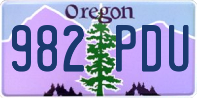 OR license plate 982PDU