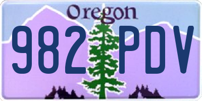 OR license plate 982PDV