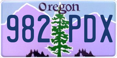 OR license plate 982PDX