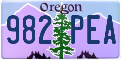 OR license plate 982PEA