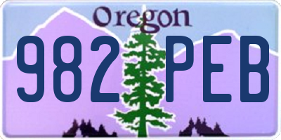 OR license plate 982PEB