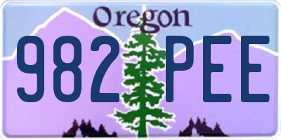 OR license plate 982PEE