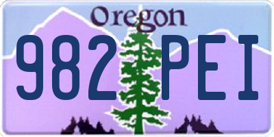 OR license plate 982PEI