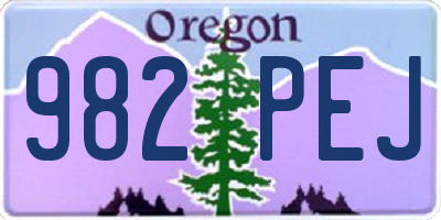 OR license plate 982PEJ