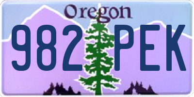 OR license plate 982PEK