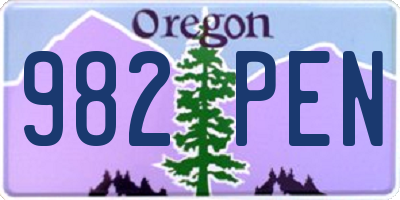 OR license plate 982PEN