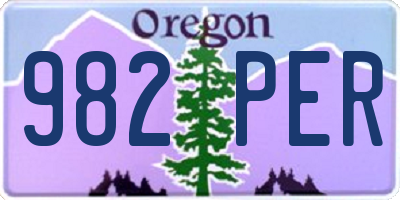 OR license plate 982PER