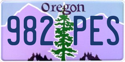 OR license plate 982PES