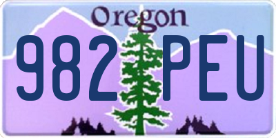 OR license plate 982PEU