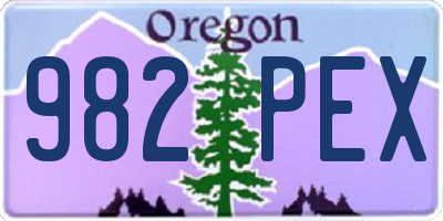 OR license plate 982PEX