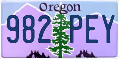 OR license plate 982PEY