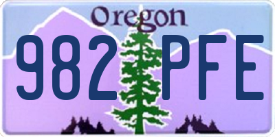 OR license plate 982PFE