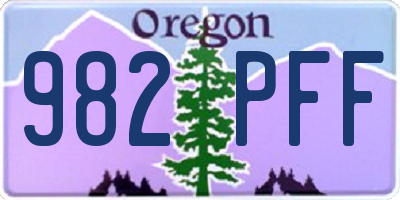 OR license plate 982PFF