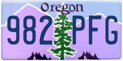 OR license plate 982PFG