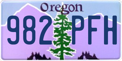 OR license plate 982PFH