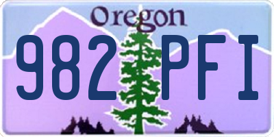OR license plate 982PFI