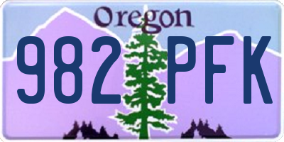 OR license plate 982PFK