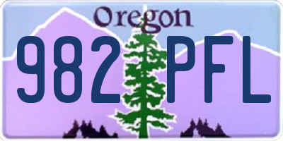 OR license plate 982PFL