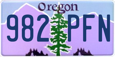 OR license plate 982PFN