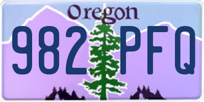 OR license plate 982PFQ