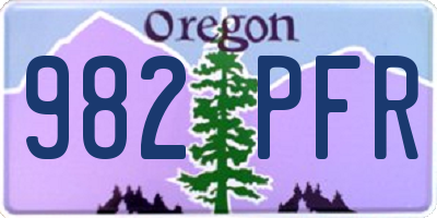 OR license plate 982PFR