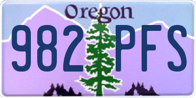 OR license plate 982PFS