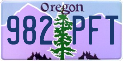 OR license plate 982PFT