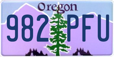 OR license plate 982PFU