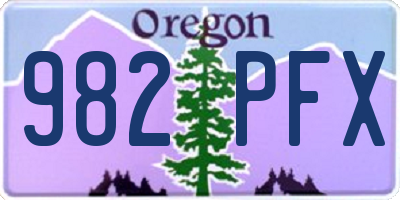 OR license plate 982PFX