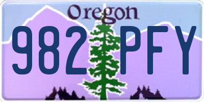 OR license plate 982PFY