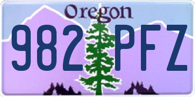 OR license plate 982PFZ
