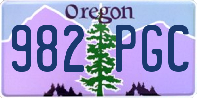 OR license plate 982PGC
